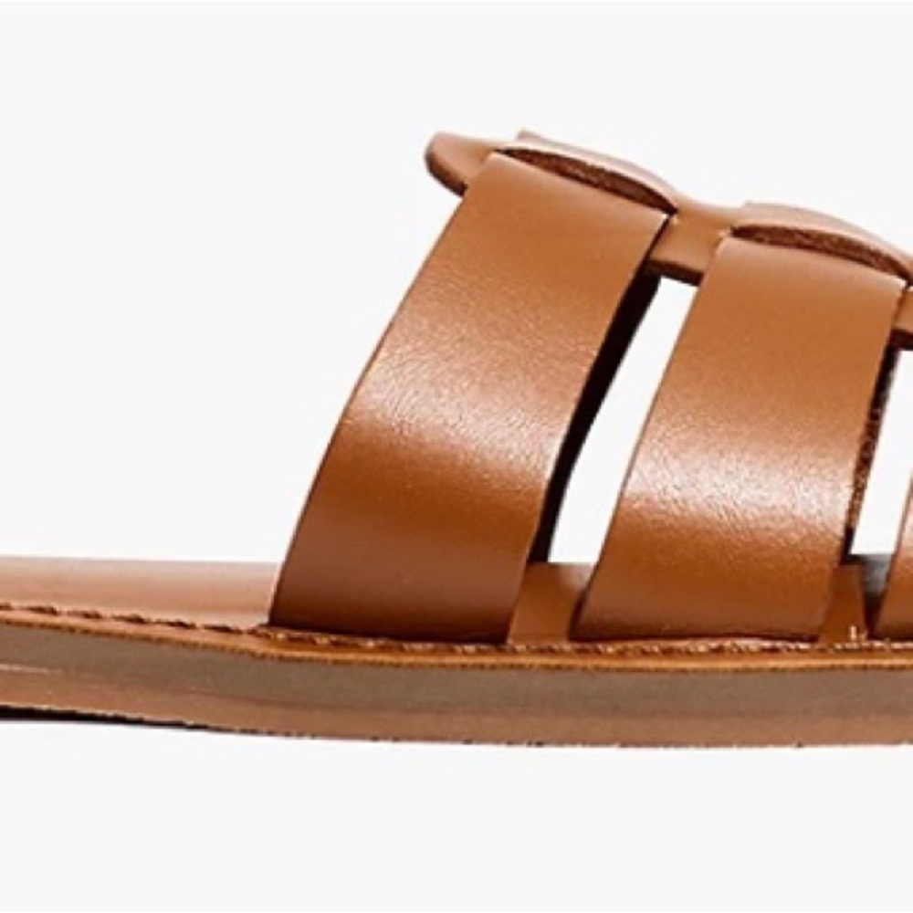 Madewell The Boardwalk Fisherman Slide Sandal in Leather